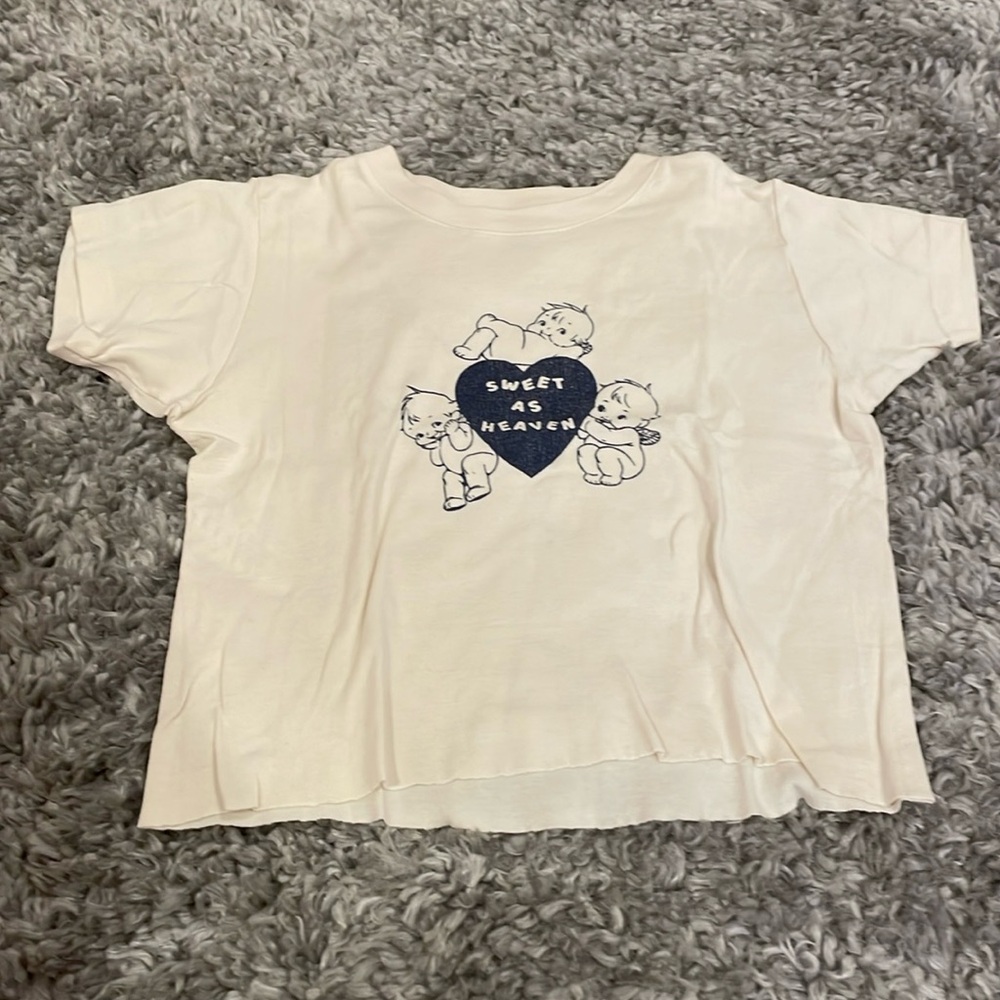 Brandy Melville cream baby tee